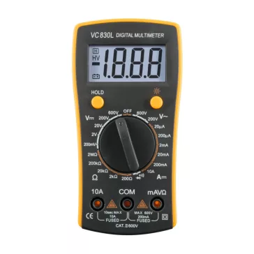   Home VC 830L digitális multiméter, egyenfeszültség, váltófeszültség, egyenáram, ellenállás mérése, mért érték rögzítés