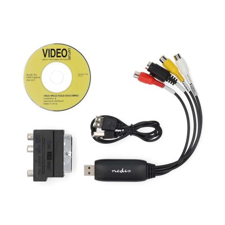 Nedis video grabber, video digitalizáló, WIN7 / 8 / 10 / 11 VGRRU101BK