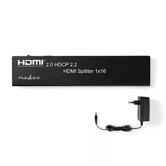 Nedis HDMI splitter, 1 x HDMI be - 16 x HDMI ki, 4K@60Hz, VSPL34716AT Nedis HDMI splitter, 1 x HDMI be - 16 x HDMI ki, 4K@60Hz, VSPL34716AT