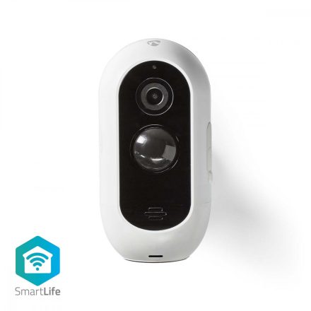 SmartLife kültéri kamera | Wi-Fi | Full HD 1080p | IP65 | Max. akku élettartam: 6 hónap | Felhőalapú Tárolás (opcionális) / microSD (nem tartozék) | 5 V DC | Mozgásérzékelővel | Éjjellátó | Apple Store / Google Play | Fehér