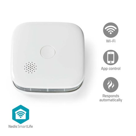 SmartLife füstérzékelő | Wi-Fi | Elemes Áramellátás | Érzékelő élettartama: 10 év | EN 14604 | Max. akku élettartam: 24 Hónap | Android™ / IOS | 85 dB | Fehér | 1 db