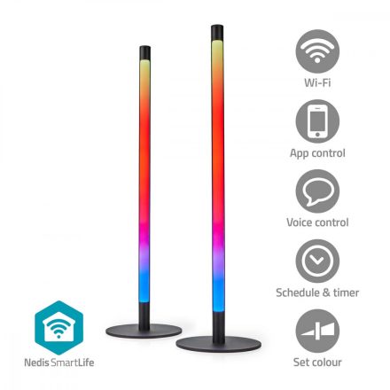 SmartLife hangulatfény | Wi-Fi | Tube | 600 lm | Meleg és lehűlni fehér / RGBIC | 2700 - 6500 K | 36 W | Fém