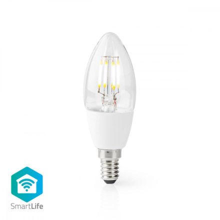 SmartLife LED izzó | Wi-Fi | E14 | 400 lm | 5 W | Meleg Fehér | 2700 K | Üveg | Android™ / IOS | Gyertya | 1 db