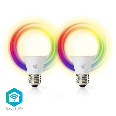 SmartLife Színes izzó | Wi-Fi | E27 | 806 lm | 9 W | Meleg és lehűlni fehér / RGB | 2700 - 6500 K | Android™ / IOS | Izzó | 2 db