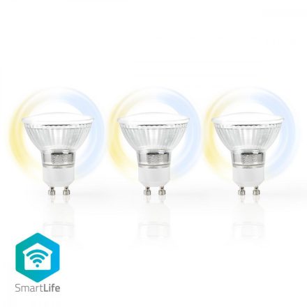 SmartLife LED Spot | Wi-Fi | GU10 | 400 lm | 5 W | Hideg Fehér / Meleg Fehér | 2700 - 6500 K / Android™ / IOS | PAR16 | 3 db
