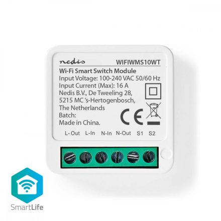 SmartLife Főkapcsoló | Wi-Fi | 3680 W | Csatlakozó Kapocs | Az alkalmazás elérhető:: Android™ / IOS