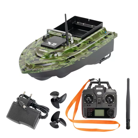 Etetőhajó X2 GPS hátrakidobós terepmintás zöld Etetőhajó X2 GPS hátrakidobós terepmintás zöld