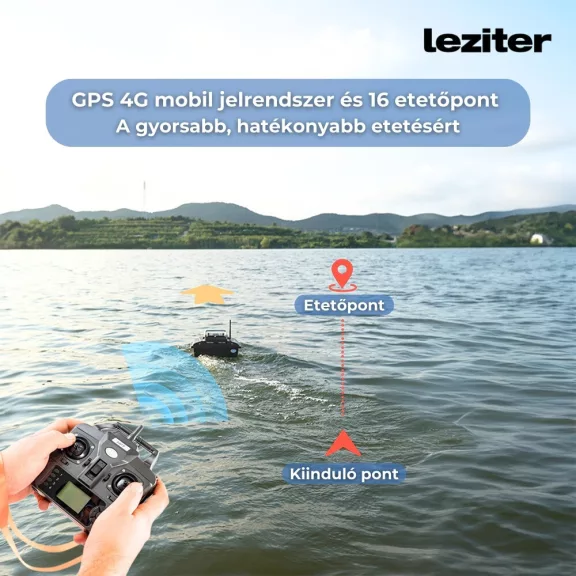 Etetőhajó X2 GPS hátrakidobós terepmintás zöld Etetőhajó X2 GPS hátrakidobós terepmintás zöld