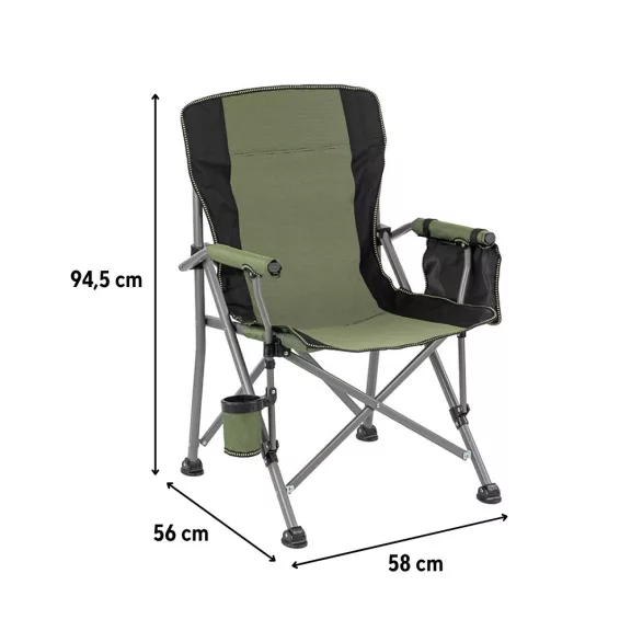 Leziter Comfort karfás horgász szék pohártartóval zöld Leziter Comfort karfás horgász szék pohártartóval zöld