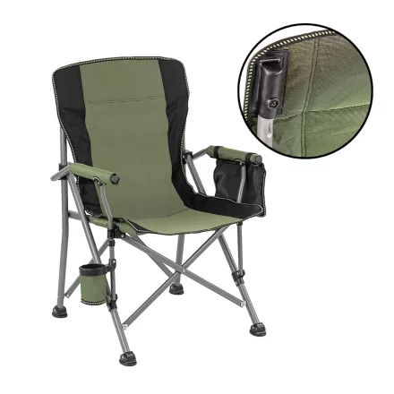 Leziter Comfort Plus karfás horgász szék pohártartóval zöld