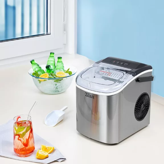 Zilan ZLN1177 jégkocka készítő, 95 W, 1,8 literes tartály, max. 15 kg napi kapacitás, öntisztító, rozsdamentes acél Zilan ZLN1177 jégkocka készítő, 95 W, 1,8 literes tartály, max. 15 kg napi kapacitás, öntisztító, rozsdamentes acél