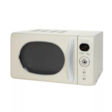   Zilan ZLN1245 retró mikrohullámú sütő, 700 W, 20 liter, 6 fokozat, LED kijelző, gyerekzár, elektronikus vezérlő, bézs