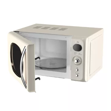   Zilan ZLN1245 retró mikrohullámú sütő, 700 W, 20 liter, 6 fokozat, LED kijelző, gyerekzár, elektronikus vezérlő, bézs