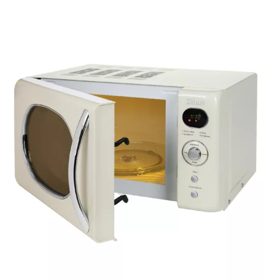 Zilan ZLN1245 retró mikrohullámú sütő, 700 W, 20 liter, 6 fokozat, LED kijelző, gyerekzár, elektronikus vezérlő, bézs Zilan ZLN1245 retró mikrohullámú sütő, 700 W, 20 liter, 6 fokozat, LED kijelző, gyerekzár, elektronikus vezérlő, bézs