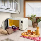 Zilan ZLN1245 retró mikrohullámú sütő, 700 W, 20 liter, 6 fokozat, LED kijelző, gyerekzár, elektronikus vezérlő, bézs