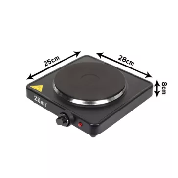   Zilan ZLN2174 elektromos főzőlap, 1500 W, 1 főzőlap, hőmérséklet szabályozó, fekete