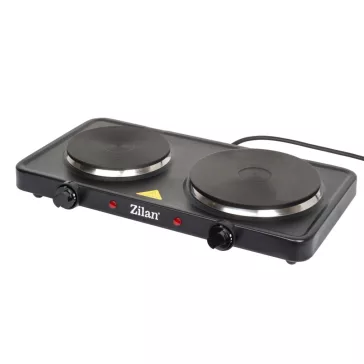   Zilan ZLN2181 elektromos főzőlap, 2500 W, 2 főzőlap, 2 db hőmérséklet szabályozó, fekete