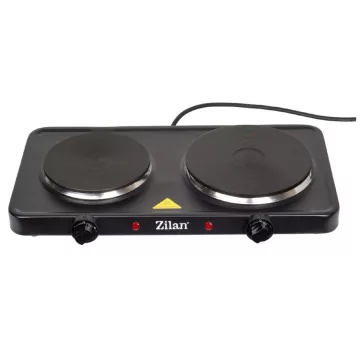   Zilan ZLN2181 elektromos főzőlap, 2500 W, 2 főzőlap, 2 db hőmérséklet szabályozó, fekete