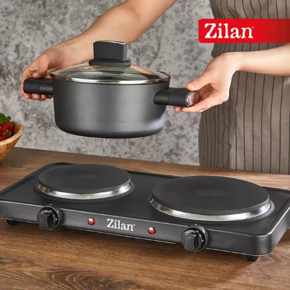 Zilan ZLN2181 elektromos főzőlap, 2500 W, 2 főzőlap, 2 db hőmérséklet szabályozó, fekete Zilan ZLN2181 elektromos főzőlap, 2500 W, 2 főzőlap, 2 db hőmérséklet szabályozó, fekete