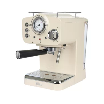   Zilan ZLN2992 retró eszpresszó kávéfőző, 1100 W, 15 bar, 1,25 liter kapacitás, tejhabosító, bézs