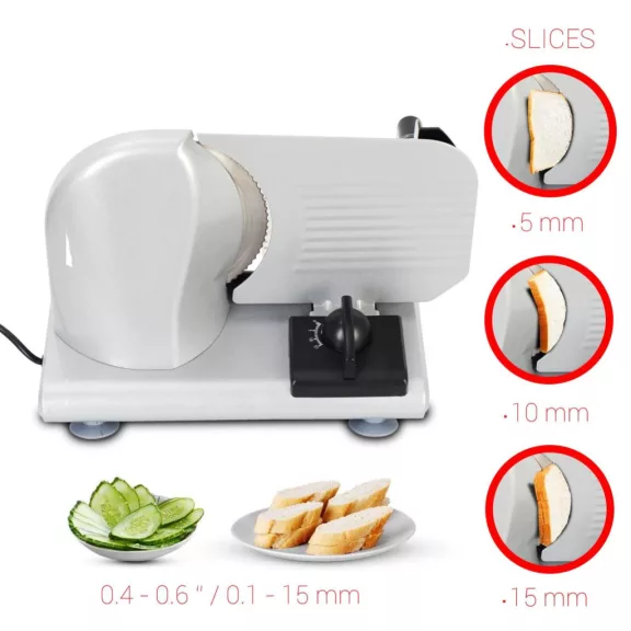 Zilan ZLN3376 szeletelőgép, 150 W, 190 mm-es forgókés, állítható szeletelési vastagság, biztonságos kivitel Zilan ZLN3376 szeletelőgép, 150 W, 190 mm-es forgókés, állítható szeletelési vastagság, biztonságos kivitel