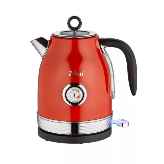 Zilan ZLN7033 retró vízforraló, 2200 W, 1,7 liter, hőmérsékletkijelzés, 360°-ban forgatható, piros Zilan ZLN7033 retró vízforraló, 2200 W, 1,7 liter, hőmérsékletkijelzés, 360°-ban forgatható, piros
