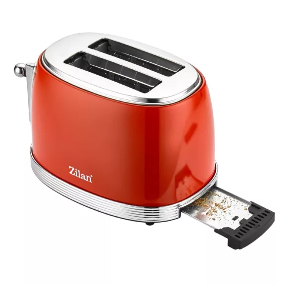 Zilan ZLN7040 retró kenyérpirító, 850 W, 6 fokozat, 2 szeletes, STOP funkció, piros Zilan ZLN7040 retró kenyérpirító, 850 W, 6 fokozat, 2 szeletes, STOP funkció, piros