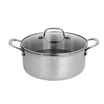   Zilan ZLN9648 Hexachef lábas fedővel, 24 cm, 4,3 liter, 3 rétegű, hatszögletű hibrid tapadásmentes belső