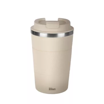   Zilan ZLN9877 pohár termosz, 380 ml űrtartalom, rozsdamentes acél belső, dupla falú, krémszínű
