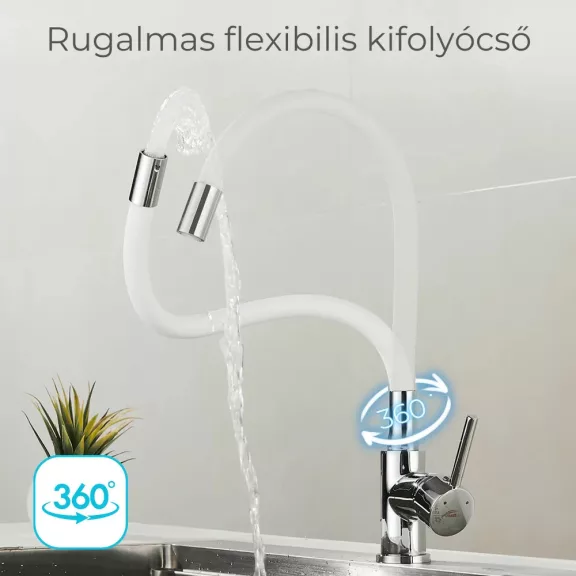 Corin álló mosogató csaptelep flexibilis kifolyócsővel fehér Corin álló mosogató csaptelep flexibilis kifolyócsővel fehér