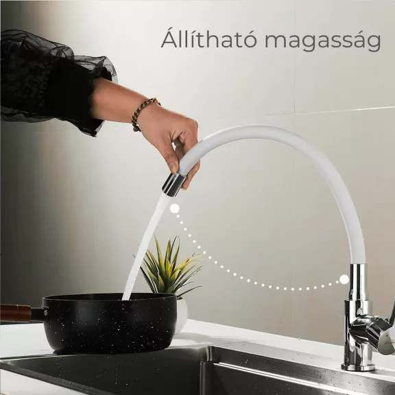 Corin álló mosogató csaptelep flexibilis kifolyócsővel fehér Corin álló mosogató csaptelep flexibilis kifolyócsővel fehér
