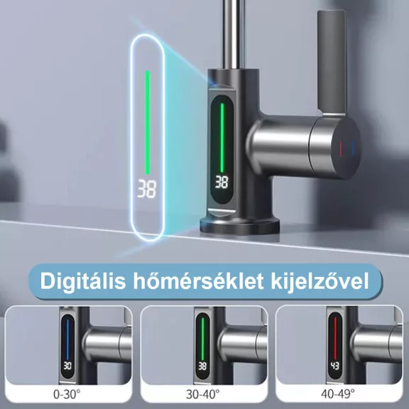 Mara mosogató csaptelep multifunkciós fejjel digitális kijelzővel Mara mosogató csaptelep multifunkciós fejjel digitális kijelzővel