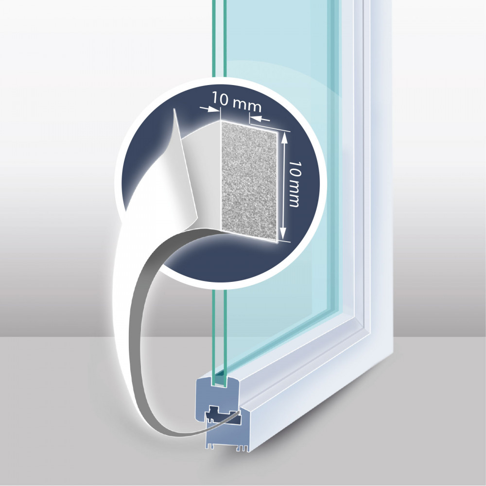 Öntapadós ajtó- ablakszigetelő habszalag - 5 m - fehér 10 mm 11595WH-10
