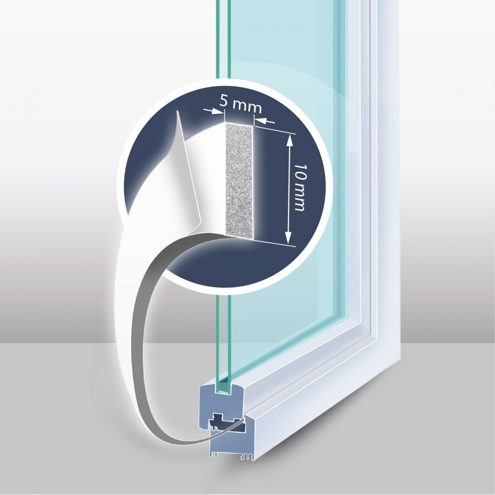 Öntapadós ajtó- ablakszigetelő habszalag - 6 m - fehér 10 mm 11595WH